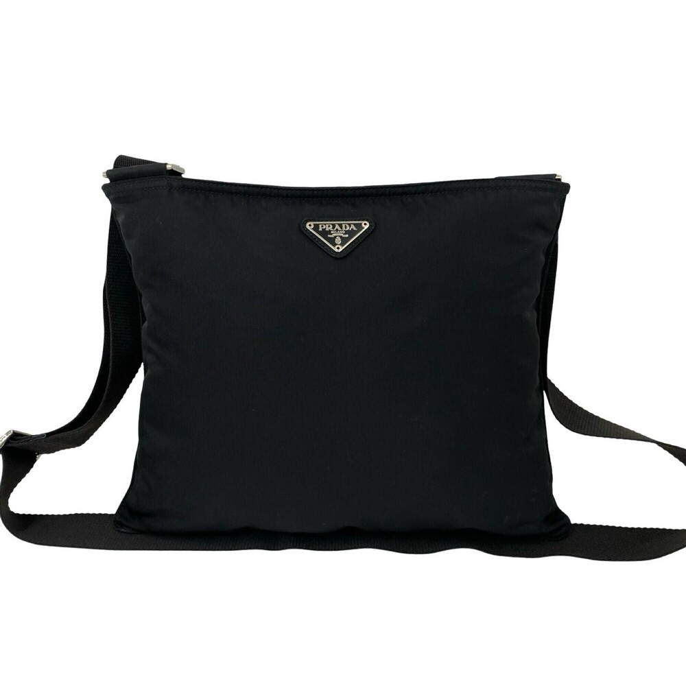 PRADA Prada Triangle Logo Plate Hardware Tessuto Pocono Nylon Shoulder Bag Sa...